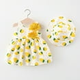 thumbnail image 3 of Hiijoy Infant Girls Flower Beach Dress Summer Sleeveless Cotton Dress & Hat, Sizes 6M-3T, 3 of 3