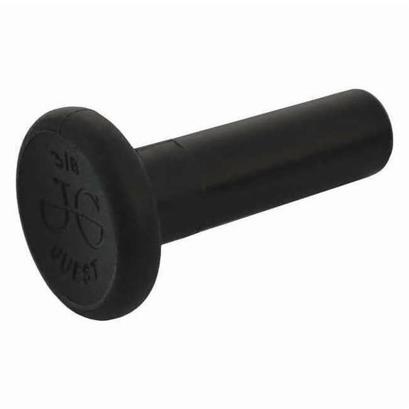 Push-Fit Fitting Plug, 3/8 in Tube Size, Polypropylene, Black, 10 PK