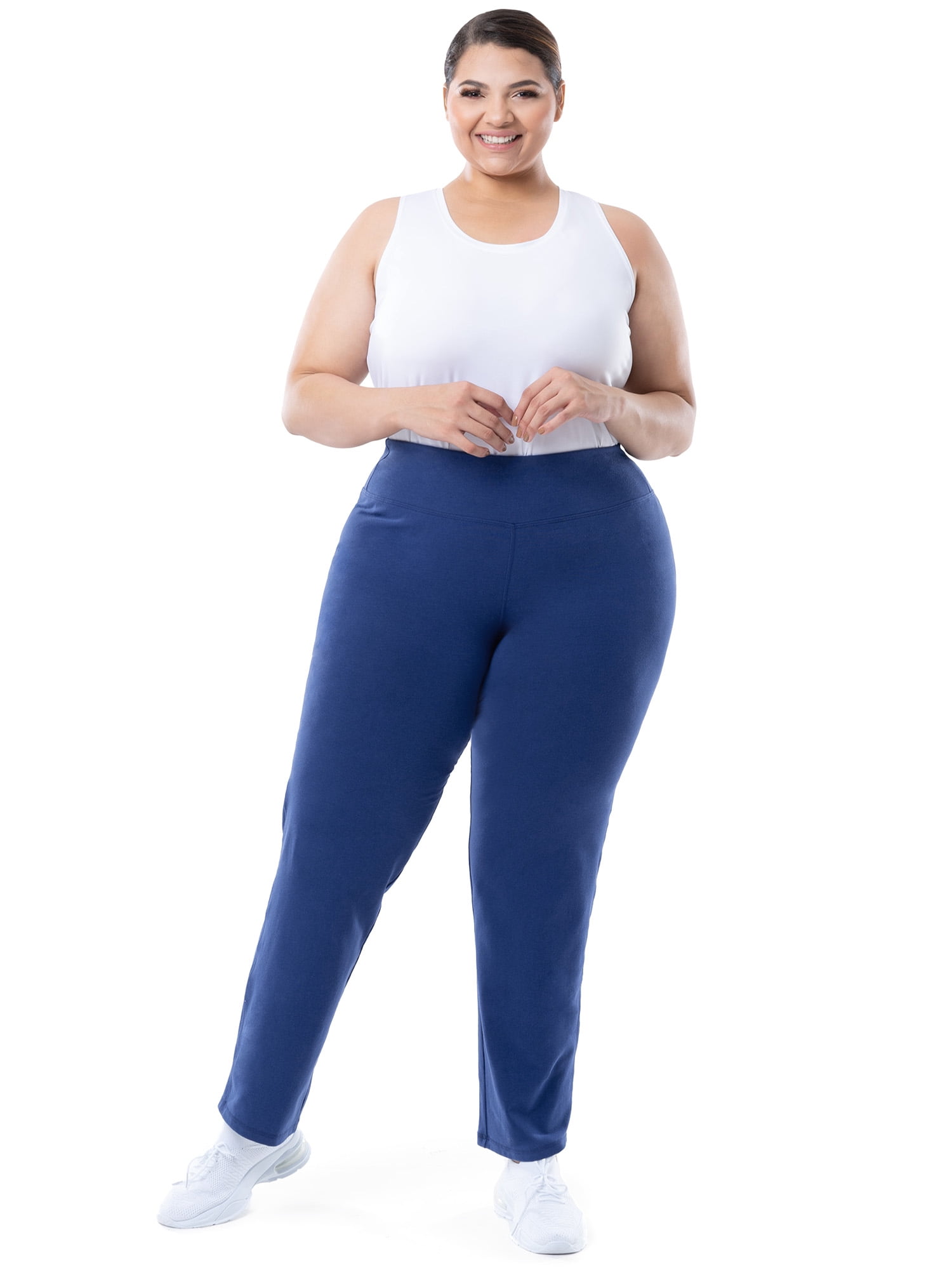 Athletic Works Women's Plus Size Core Active Relaxed Fit Pants, 2-Pack