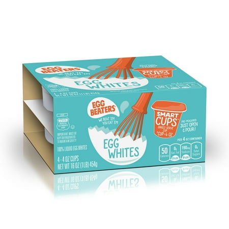 EGG BEATERS 100% Egg Whites SmartCups, Single-Serving Egg Whites, 4 oz. (4 Count)