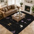 thumbnail image 3 of Area Rugs 5'x7', Mystic Night Sky Carpet Runner Indoor Outdoor Rugs Home Decor Aesthetic, Golden Sun Moon Stars Butterfly Non Slip Mats Washable Accent Rug for Living Room Bedroom, 3 of 8