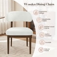 thumbnail image 4 of Hawsaiy Dining Chairs Set of 2, Upholstered Kitchen & Dining Room Chairs with Solid Wood Frame, Curved Back Side Chairs, Cream, 4 of 9