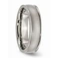 thumbnail image 4 of Titanium Brushed Center 6mm Ridged Edge Band (Size 13) Made In China tb166-13, 4 of 4