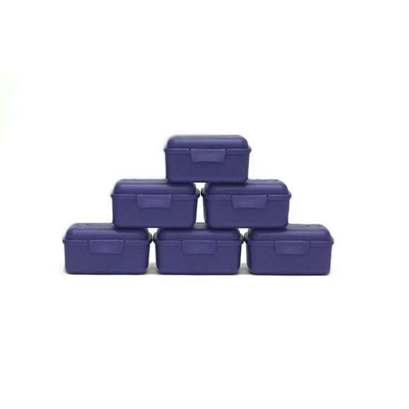 Mintra Home Utility Boxes (Purple, 400ml) - 6 Pack - (4.75inW x 3.25inD x 2.25inH)