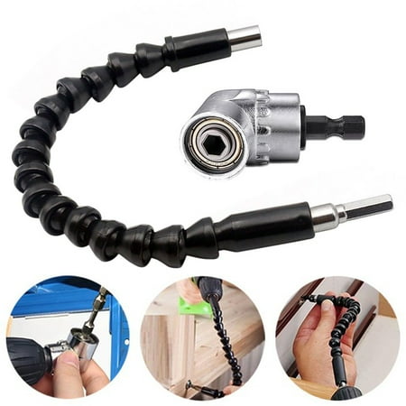 

Daiosportswear Clearance 105° Right Angle Drill Attachment Adapter Power 1/4 Inch Flexible Shaft Pack Black