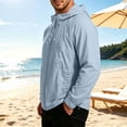 thumbnail image 2 of Men's Sun Protection Jacket Zip Up Hoodie Lightweight Quick Dry Long Sleeve Outdoors Sweatshirt Zipper Pockets (3XL, Light Blue|Solid), 2 of 8