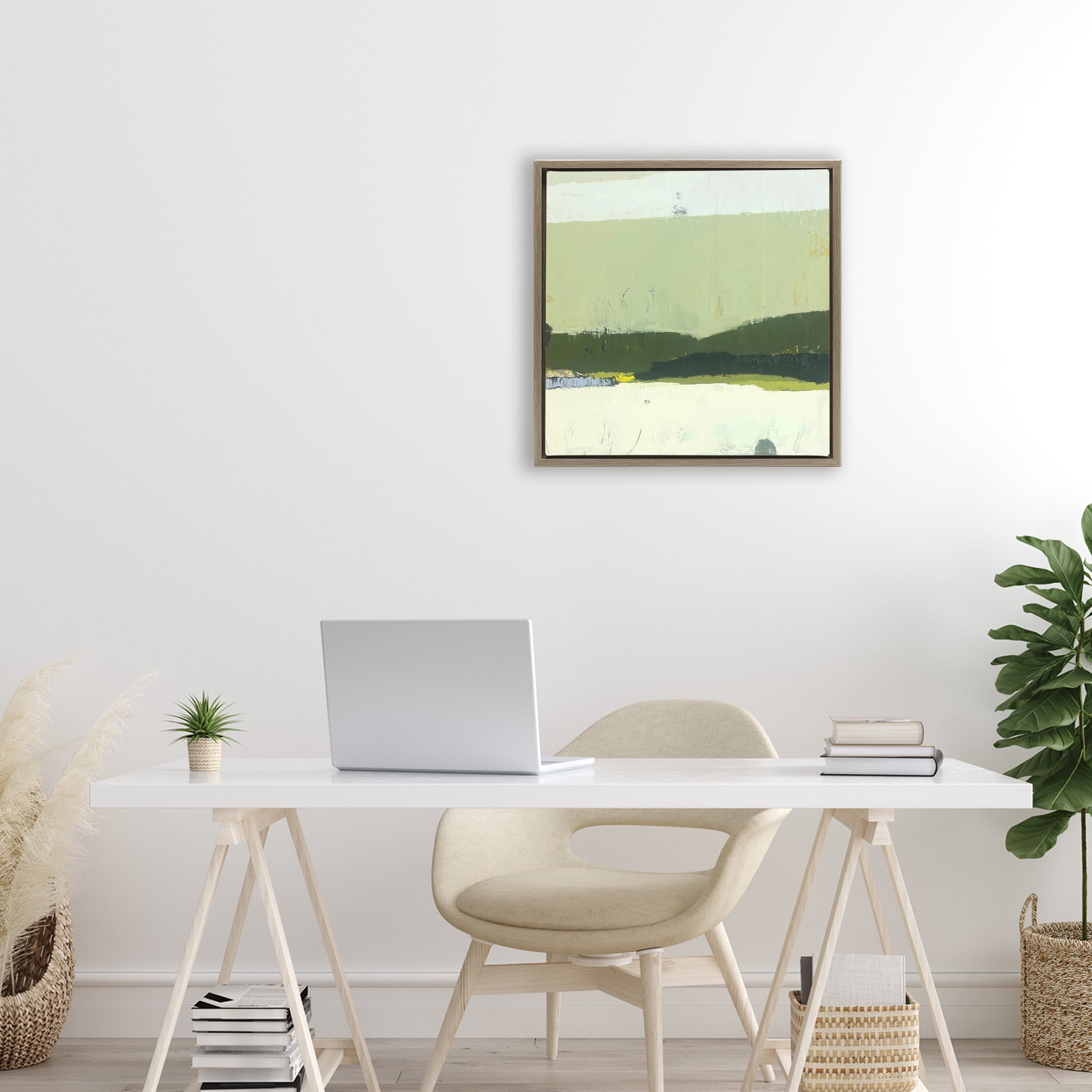 Stupell Industries Bloom Serene Layered Landscape Brown Framed Floater Canvas Wall Art, design by Julia Foug