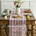 thumbnail image 3 of Sm:)e Pink Embroidered Daisy Gauze Table Runner 120 Inches (10 Feet), Seasonal Sheer Decor for Kitchen & Dining Spaces, Ideal for Holidays, Weddings, Birthdays & Home Parties, 3 of 6