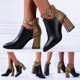 thumbnail image 2 of NECHOLOGY Botas Mujer Adulto Femenino Zapatos Botines mujer Zapatos de , botas Retro transpirables, tacones altos, botas de mujer gruesas para mujer (Brown, 8.5), 2 of 7