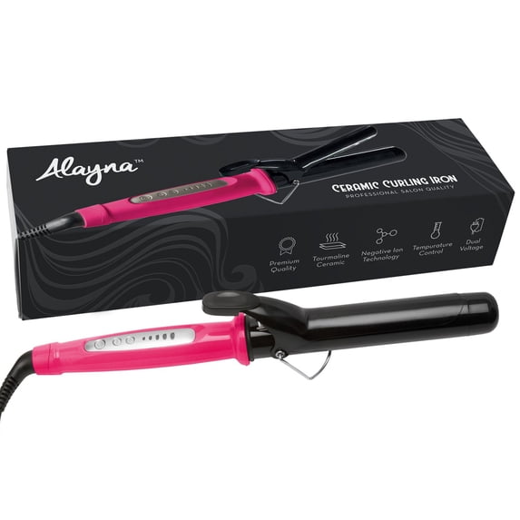 Alayna Professional Ceramic Curling Iron with Clip Pink
