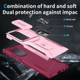 thumbnail image 4 of Phone Case for Samsung Galaxy S25 Edge Case with Sliding Camera Cover, with 360° + 100° Free Rotation Metal Finger Ring Bracket, Fit Magnet Car Mount, 2 In 1 Case Cover for Galaxy S25 Edge, Pink, 4 of 8