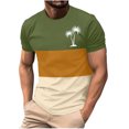 thumbnail image 1 of Mens Casual Pantalones Cortos Cuello Redondo Patchwork Impresión Suéter Blusa de Fitness, Camisetas para Hombre, 1 of 4