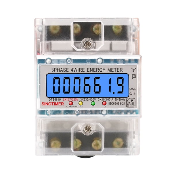 Compteur électrique sur rail Din 50/60HZ 3 phases 4 fils compteur d'énergie électrique pour intérieur