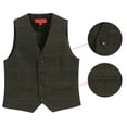 thumbnail image 3 of Gioberti Boy's Tweed Plaid Formal Suit Vest, 3 of 4