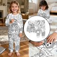 thumbnail image 2 of Yuncity Girls Pajamas Halloween Diy For Children Autumn Winter Long Sleeve Jammies Casual Pjs Cozy Comfortable Loungewear Pajama Set Size 2-3 Years White, 2 of 8