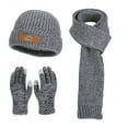 thumbnail image 2 of QLEICOM Hat Scarf Glove Set for Women,Winter Hat,3 Piece Winter Set Includes Fleece Lined Beanie Insulated Gloves and Matching Long Scarf Knit Hat with Ear Covers Ideal for Men and Women Gray, 2 of 2