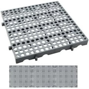 3-Pack Heavy Duty Plastic Pallets 11.8"x11.8"x1.8" Waterproof Ventilated Grid Design – Stackable Nestable Floor Pallets for Basement, Garage & Warehouse Storage-Grey$$Tools & Hardware Other