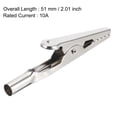 thumbnail image 3 of Uxcell 10A Heavy-Duty Alligator Clips Crocodile Electrical Test Clamps,Silver Tone 20Pack, 3 of 5