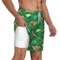 thumbnail image 3 of Picia Leopard Print pattern Mens Swim Trunks with Compression Liner Stretch Beach Shorts Quick Dry with Zipper Pockets No-Chafing Board Shorts-Small, 3 of 9