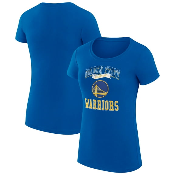 Women's G-III 4Her by Carl Banks Royal Golden State Warriors Super-Slim Fit Lightweight Team Logo T-Shirt