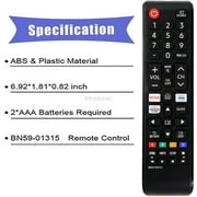 Xtrasaver BN59-01315J Replacement Remote Control For Samsung Smart 4K UHD Curved Series 8/7/ 6 TV HDTV LED UN 32/40/43/50/55/58/65/75 inch N/NU/RU Series 5300 6900 710D sub UE49RU7300 UN32N5300
