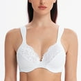 thumbnail image 3 of MELENECA Women's Comfort Straps Full Coverage Minimizer Plus Size Lace Underwire Bra White 42D, 3 of 4