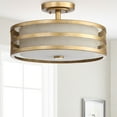 thumbnail image 1 of Safavieh Lighting Collection Greta Veil Antique Gold 9.6-inch Ceiling Light, 1 of 2