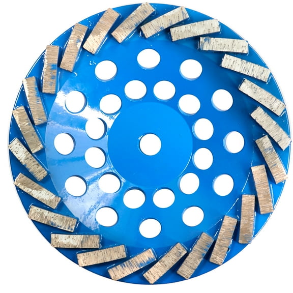 Turbo Diamond Grinding Cup Wheel 24pcs Segments 7 inch Grinding Disk to Grind Epoxy Coatings/Vinyl/Mastic/Stone/Cement Slab/Floor Driveway