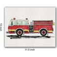 thumbnail image 2 of Firetruck Canvas Wall Art Watercolor Transportation Vehicles Fire Engine Canvas Painting Prints for Home Boys Bedroom Nursery Wall Decor Framed Artwork Gifts(12x15 Inch), 2 of 6