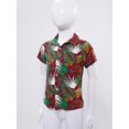thumbnail image 2 of Sinleey Boys Hawaiian Shirts Kids Casual Vacation Aloha Print Button Down Short Sleeve Shirts Tops Type E 160, 2 of 7