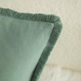 thumbnail image 2 of Fundas de almohada MANDIOO de algodón neutro con flecos de 45 x 45 cm, color verde salvia, 2 of 6