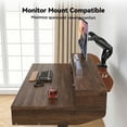 thumbnail image 5 of Electric Standing Desk with 5 Drawers, Monitor-Riser Design, 40" x 24" Height Adjustable Sit Stand Desk for Home Office, 4 Preset Pannel, Walnut, 5 of 9