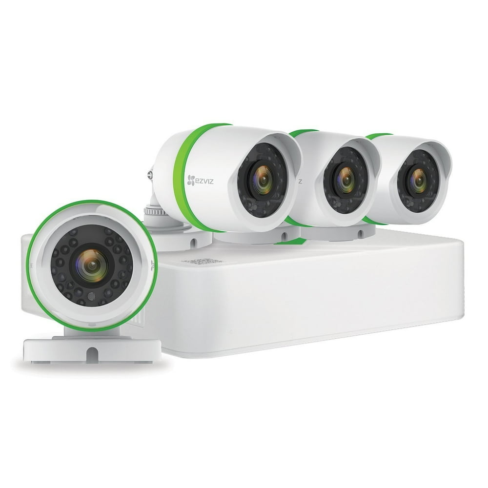 EZVIZ 1080p Outdoor Security Camera System, 4 HD Weatherproof Cameras