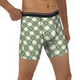 thumbnail image 4 of Mens Underwear, Daisy Plaid Green Mens Underwear Boxer Briefs, Soft Breathable Underwear Long Leg For Men, 4 of 8