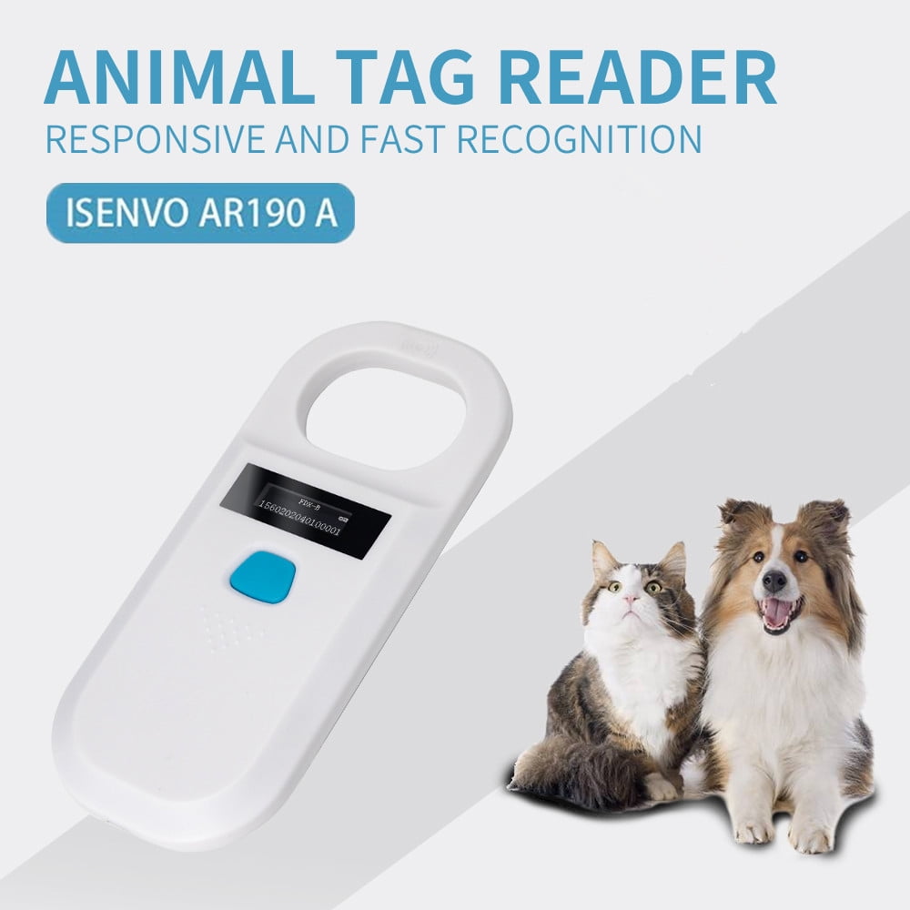 ISENVO Pet Microchip Scanner Rechargeable RFID EMID Micro Chip Reader  Scanner  125kHz 15 Digits Pet Chip ID Scanner for Animal/Pets/Pigs/Dogs/Cats  