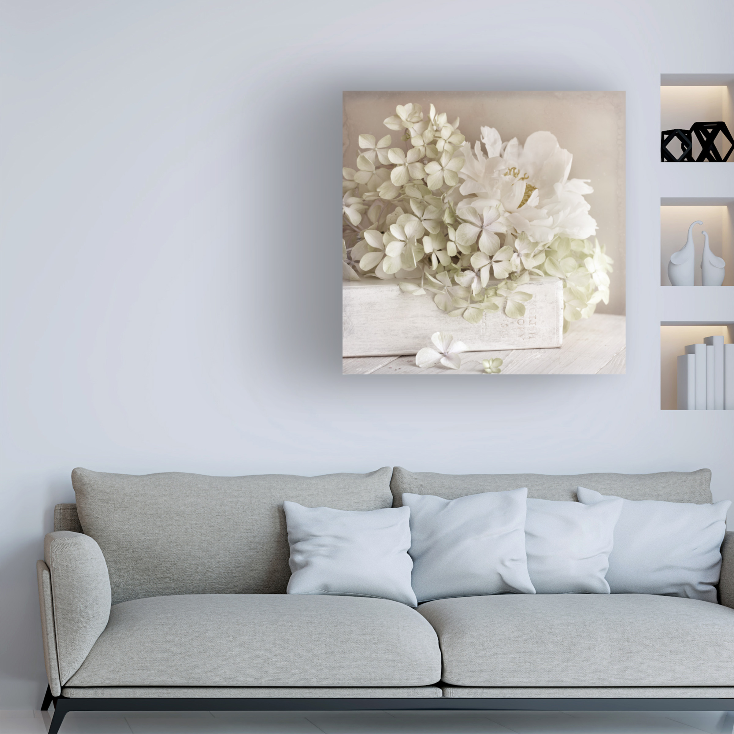 Symposium Design 'White Flower Book' Canvas Art