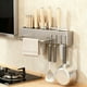 thumbnail image 1 of Portacuchillos multifuncional de pared | Estante de cocina sin taladro y soporte para palillos | Estante moderno para cuchillos y utensilios | Negro o gris, 1 of 6