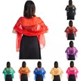 thumbnail image 2 of VISALY Shawls Womens, Wraps Shawls for Evening Dress| Lightweight Scarf Evening Dress Wedding Dressy for Evening Wear Women Satin for Evening Dresses Silver for Evening Dresses White, 2 of 2