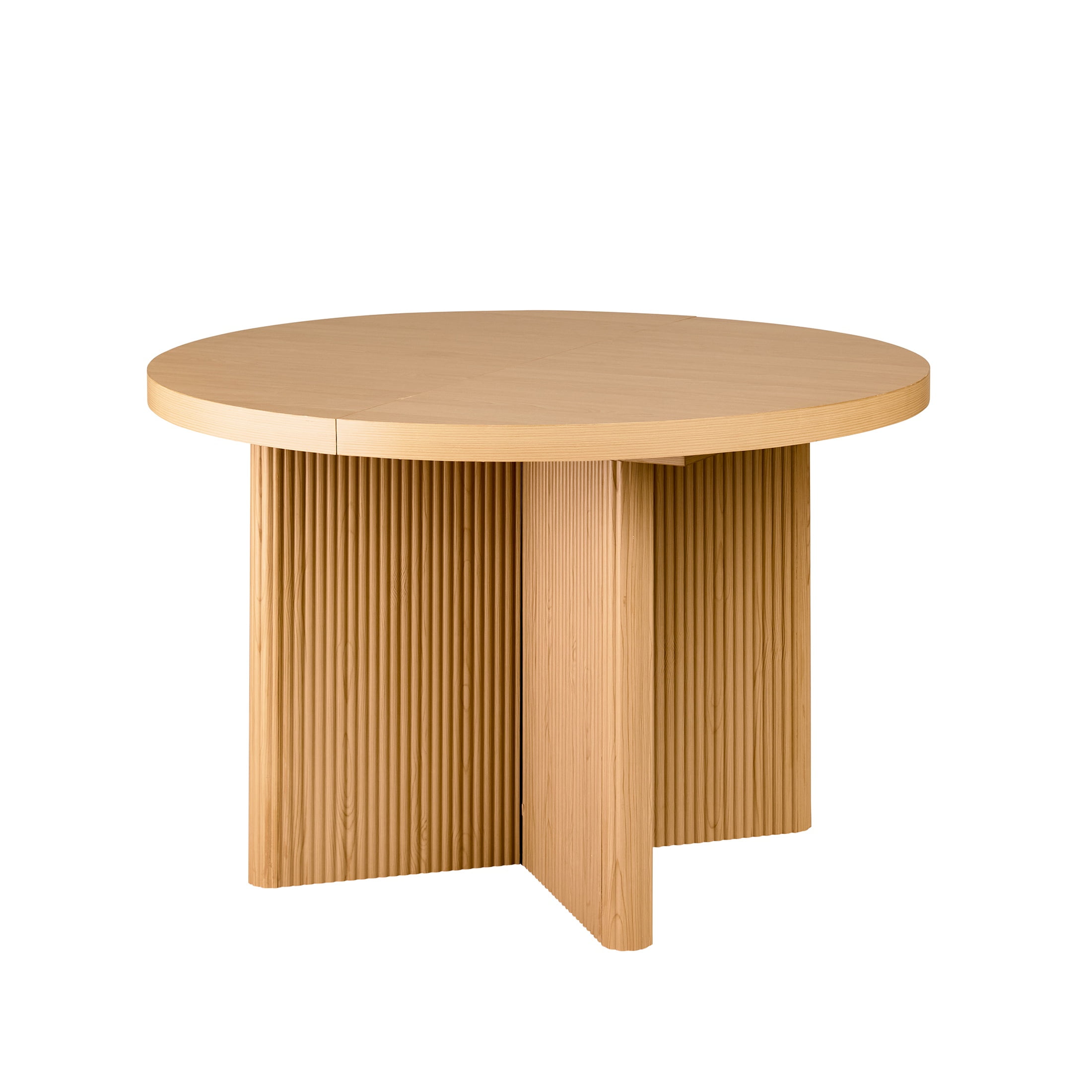 Better Homes & Gardens Lillian Fluted Round Expandable Dining Table for Kitchen, Natural Pine