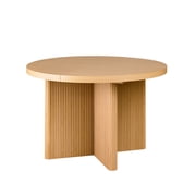 Better Homes & Gardens Lillian Fluted Round Expandable Dining Table for Kitchen, Natural Pine