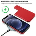 thumbnail image 4 of Allytech 2 in 1 Detachable Wallet Case for iPhone 12 Pro / 12 6.1" with Card Holder, [Large Capacity] PU Leather Magnetic Snap Kickstand Shockproof Anti-Drop Case Support Wireless Charging, Red, 4 of 9