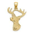 thumbnail image 4 of 10k Yellow Gold Deer Head Pendant with Antlers, Textured Animal Necklace for Men, Symbolic Wildlife Jewelry, Rustic Hunting Style, Nature Inspired Outdoorsman Accessory, 4 of 6