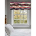 thumbnail image 3 of Blue Red Moire Curtain Valances for Windows, Color Block Modern Minimalist Kitchen Valance Window Treatment, Light Filtering Block Curtains for Bathroom/Bedroom/Living Room 42'' x 12'', 3 of 9