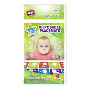 Mighty Clean Baby Disposable Placemat - 60 Count Value Pack (15 packages of 4 placemats each)