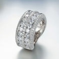 thumbnail image 2 of Silvago Jewel 14k White Gold Over Ring - 2.2 Ct Round Cut White Diamond Rings for Men's - Multi Row Diamond Ring For Women's - Multi Stone Gift For Wife - Wedding Ring For Bridesmaids Silver for Her, 2 of 6