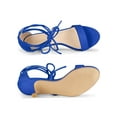 thumbnail image 4 of BLISSFUL STEP Women's Open Toe Kitten Heel Lace Up Sandals, 4 of 7