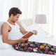thumbnail image 5 of Balery Halloween Skeleton Pantalones de pijama para hombre, pijama ultraligero, pantalón de descanso-Large, 5 of 6