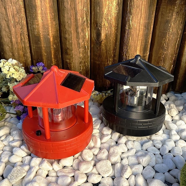 Xihbxyly Torre de Luz Solar Giratoria, Luz Led de Jardín de 360 Grados, Decoración de Patio Exterior, Iluminación Automática Al Anochecer, Material Abs Resistente a La Intemperie, Paneles Solares de