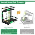 thumbnail image 7 of Under Sink Organizer 2 Packs, Pull Out Kitchen Sink Organizer, 2 Tier Slide Out Kitchen Organizers and Storage Bathroom Under Cabinet Storage Shelf, Black, 7 of 7