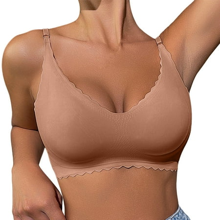 FANGMONE Sports Bras for Women High Support Adhesive Bra Strapless Sticky Invisible Push up Silicone White Bralette Plus Size Sport Bra Gym Tops Wireless Bra Bargains of The Day Sale